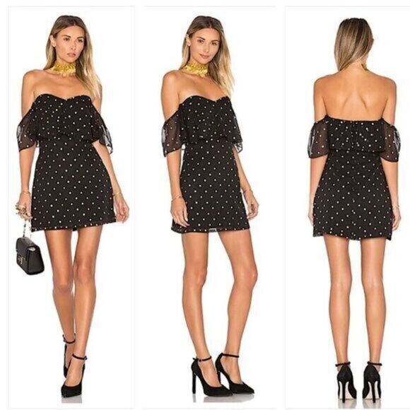 Lovers + Friends Dresses & Skirts - LOVER & FRIENDS BLACK GOLD MINI DRESS
